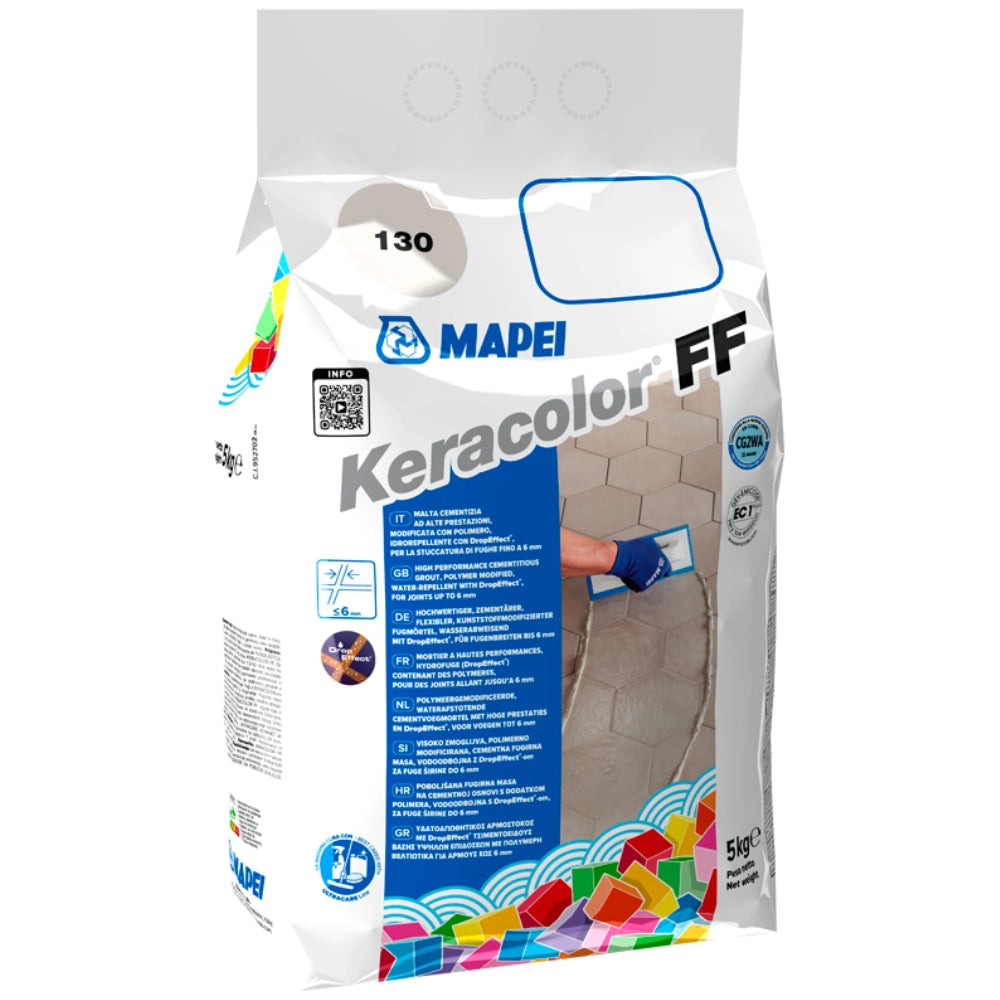 Stucco fughe grana fina ceramiche piastrelle mosaici keracolor ff sacco 5 kg *** colore- bianco luna - 103, confezione 1
