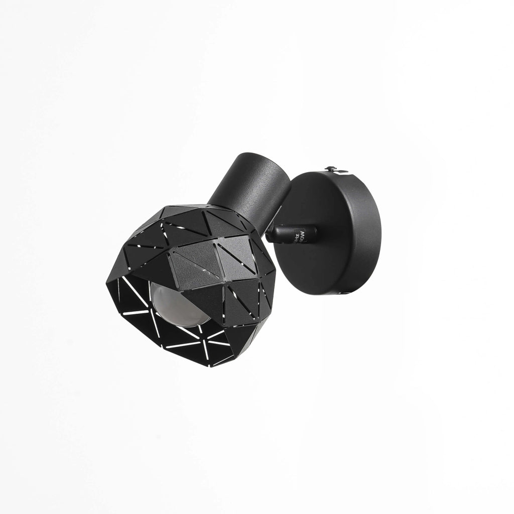 Applique Reus nera 1 luce E14 metallo Light Prestige