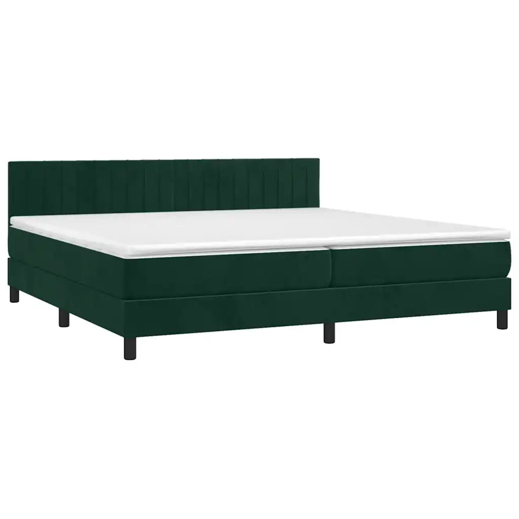 Giroletto a Molle con Materasso Verde Scuro 200x200 cm Velluto 3141446