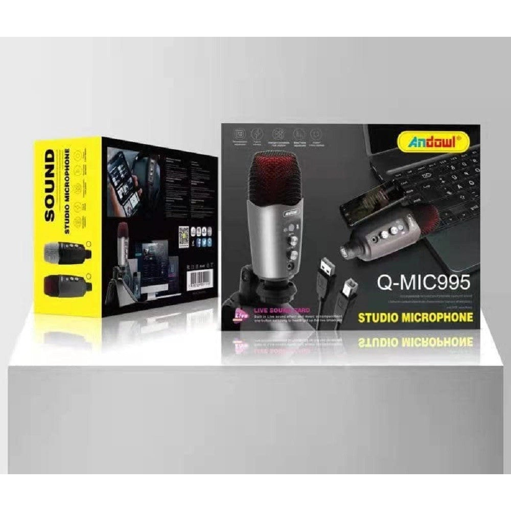 Trade Shop - Microfono Professionale A Condensatore Da Tavolo Usb Per Studio Podcast Q-mic995 -