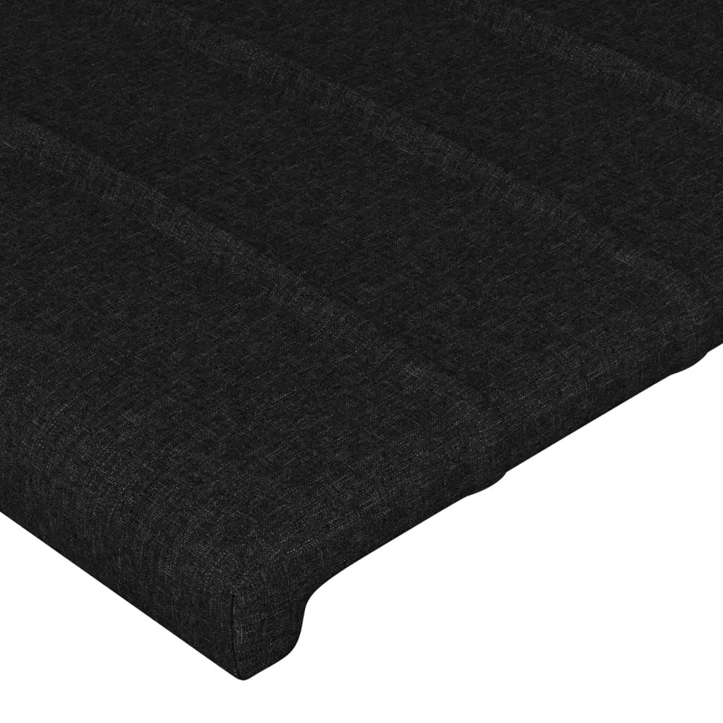 Testiera ad Orecchio Nera 203x16x118/128 cm in Tessuto