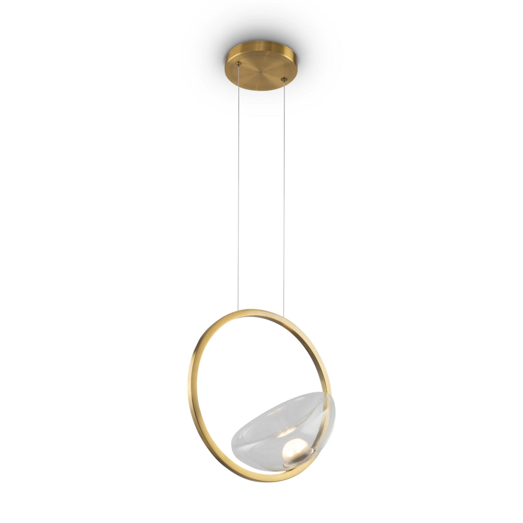 Lampada a sospensione LED Maytoni Lunare ottone vetro