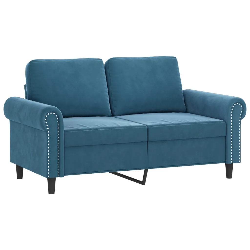 Set di Divani 3 pz con Cuscini Blu in Velluto 3202289