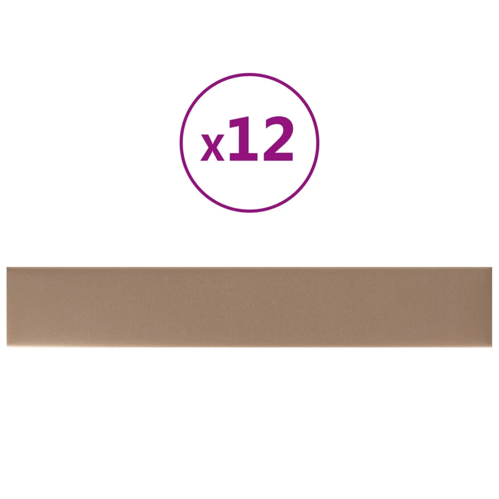 Testiera | Testata da Parete 12 pcs Cappuccino 90 x 15 cm Tessuto