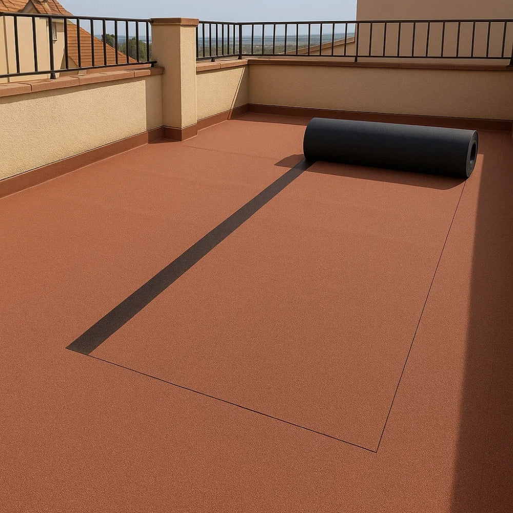 Guaina ardesiata casasciutta impermeabilizzazione tetti terrazze 1x10 m *** colore- rosso, confezione 1