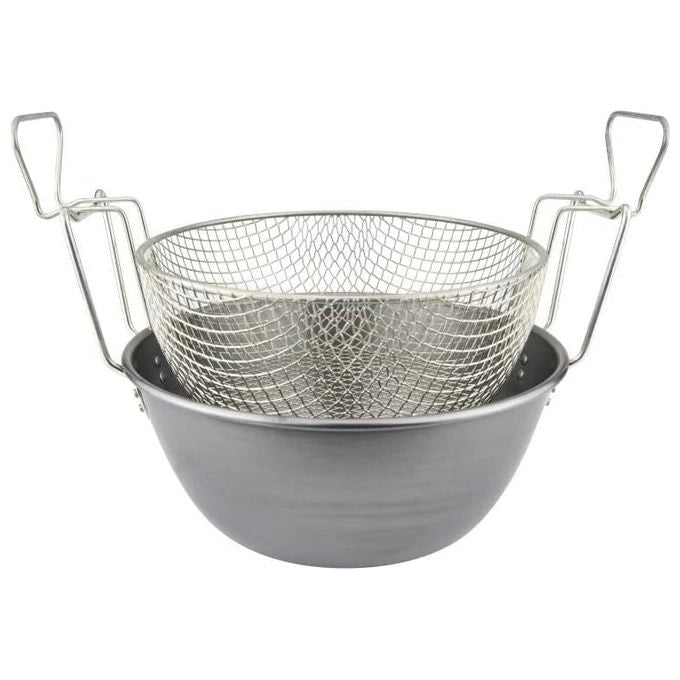 Ilsa ILS360036 Friggitrice con Cestello in Ferro Spazzolato e Nichelato Diametro 36 cm colore Argento