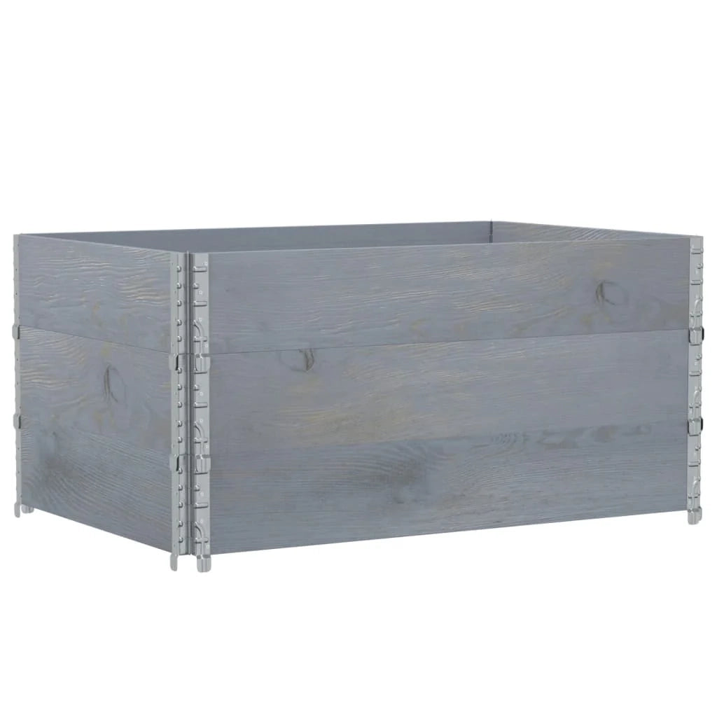 Fioriera rialzata per piante fiori terrazzo giardino 120 x 80 cm legno massello di pino grigio 02_0037405