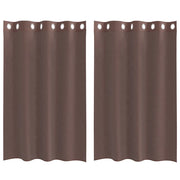 Tende in Voile con Occhielli 2 pz Marrone 140x175 cm