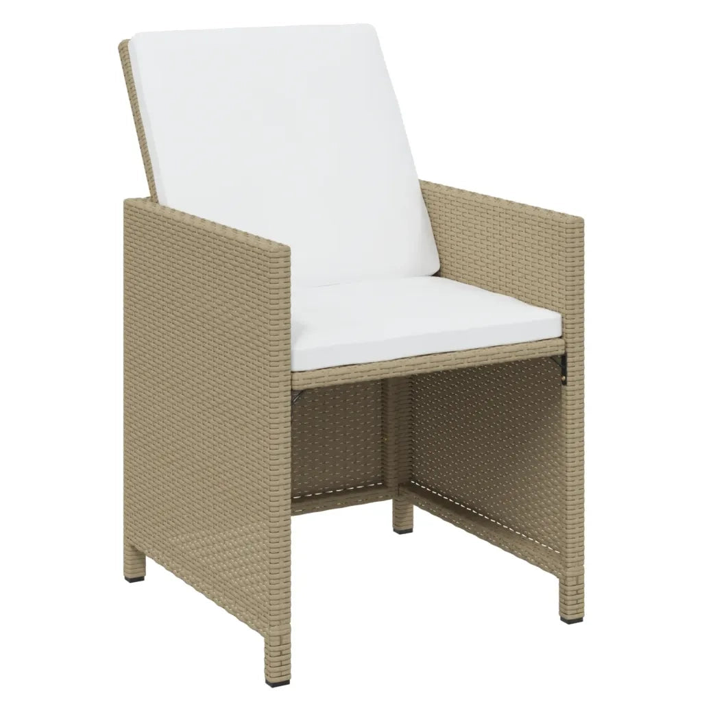 Set da Pranzo da Giardino 13 pz con Cuscini in Polyrattan Beige 3095635