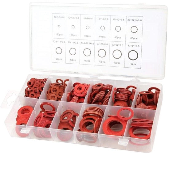 Raccordi di chiusura 600 pezzi - Carta di alluminio rosso - Isolamento - Diverse misure - Scatola di plastica - Buone prestazioni di isolamento - Raccordo di isolamento