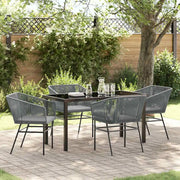 Set da Pranzo per Giardino con cuscino 5 pcs Grigio