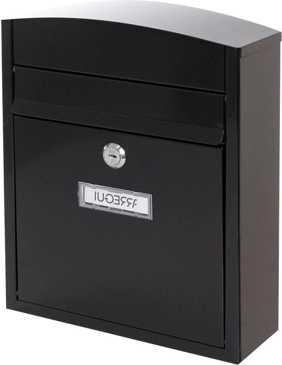 Cassa postale in acciaio inox, formato S, impermeabile, con nome e chiave, nero