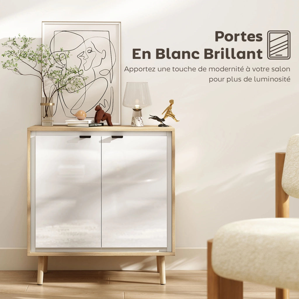 Armadio a muro ¨C zephmum ¨C bianco e rovere 72x35x77