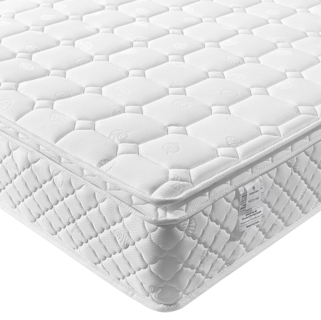 Letto imbottito ULEVR 90x200 cm con contenitore idraulico, cassetto, LED, USB e USB-C, materasso incluso beige