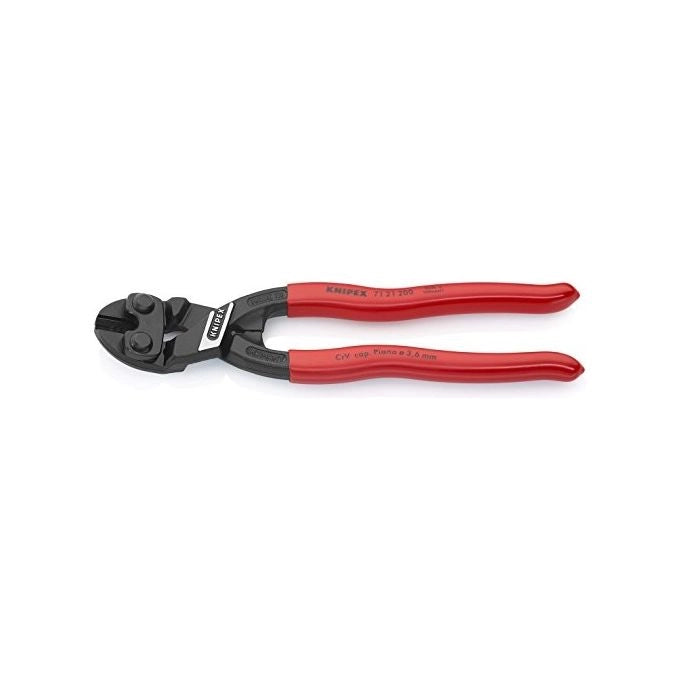 KNIPEX 71 21 200 CoBolt Tronciasquadre a Doppia Leva Testa Piegata 20° Impugnature Rivestite Colore Nero