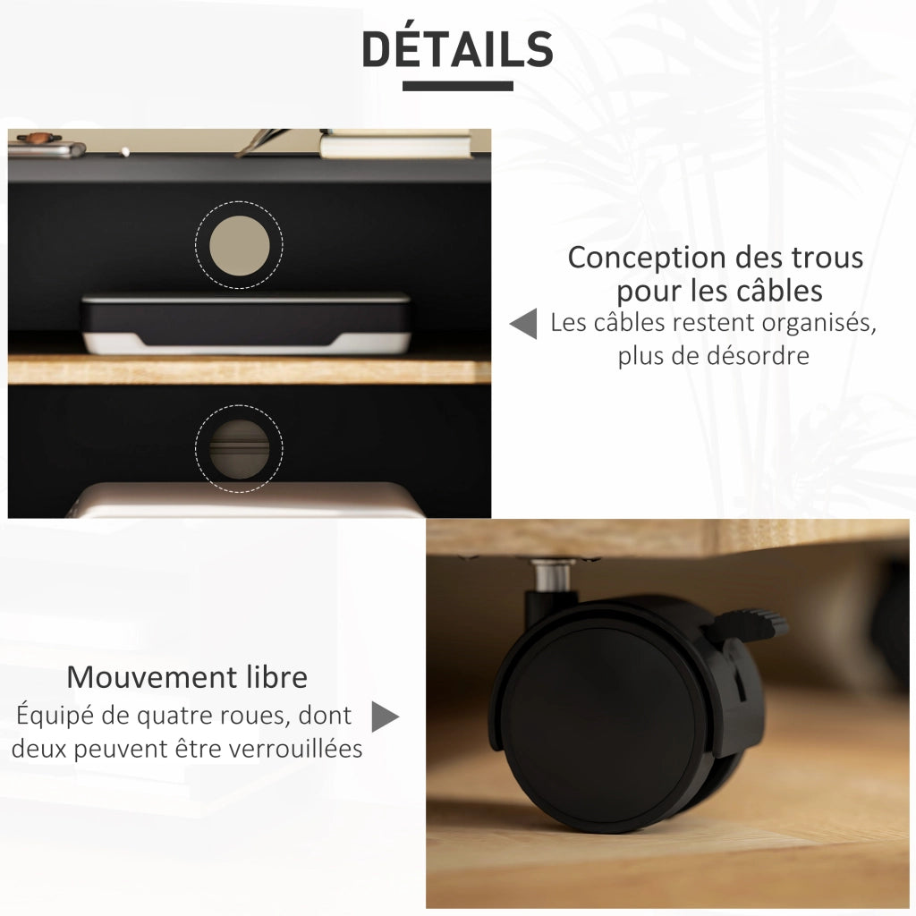 Mobile TV con ruote e 2 ante ¨C Minimal ¨C in legno rovere chiaro
