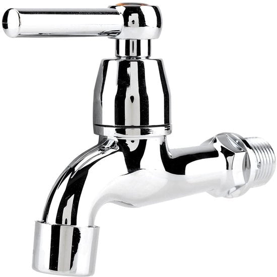 Cisterna per acqua fredda in plastica di alta qualità - con finitura cromata - installazione facile - scarico dell'acqua - regolazione con maniglia - duraturo e elegante - rubinetto per acqua fredda