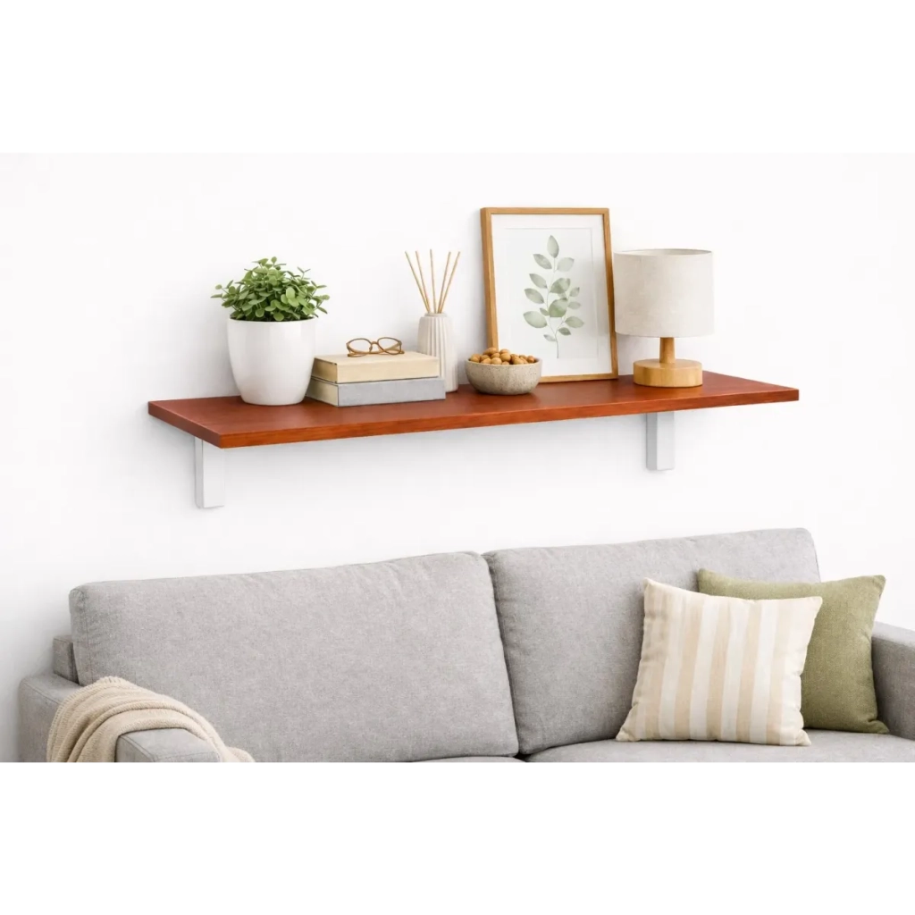 Mensola da Muro da appoggio in Legno nobilitato spessore 1,8 cm in colore Ciliegio 60x30 cm