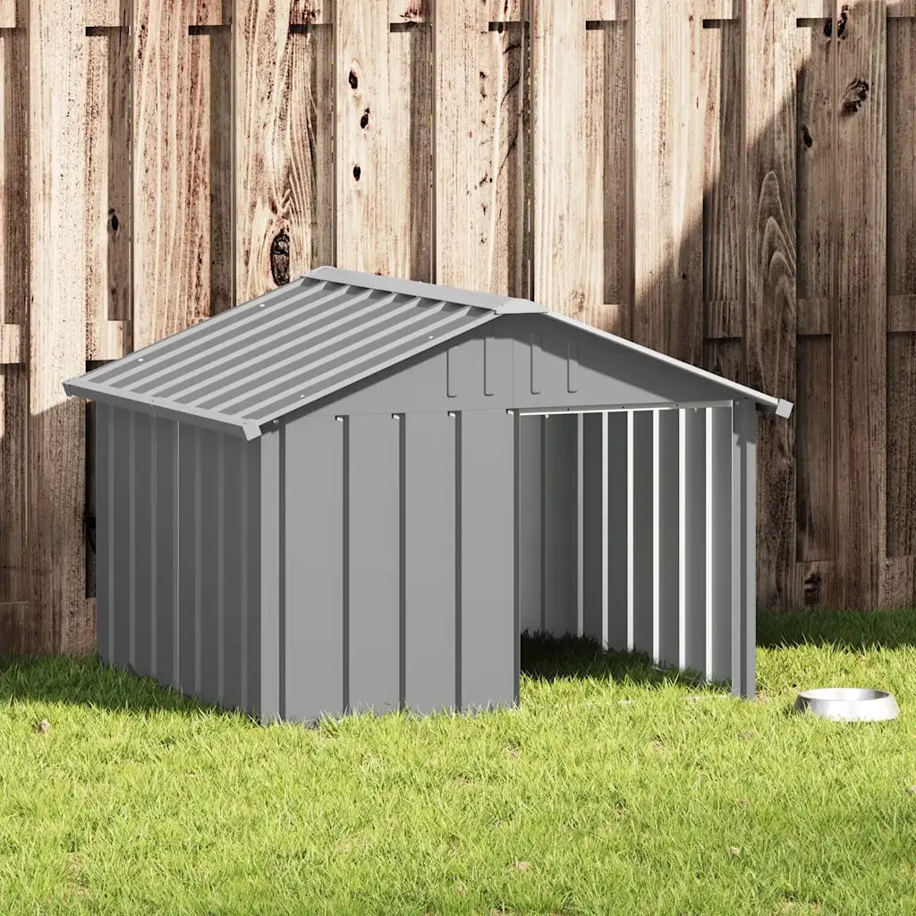 Casetta per Cani grigio 116,5x103x81,5 cm Acciaio Zincato 171542
