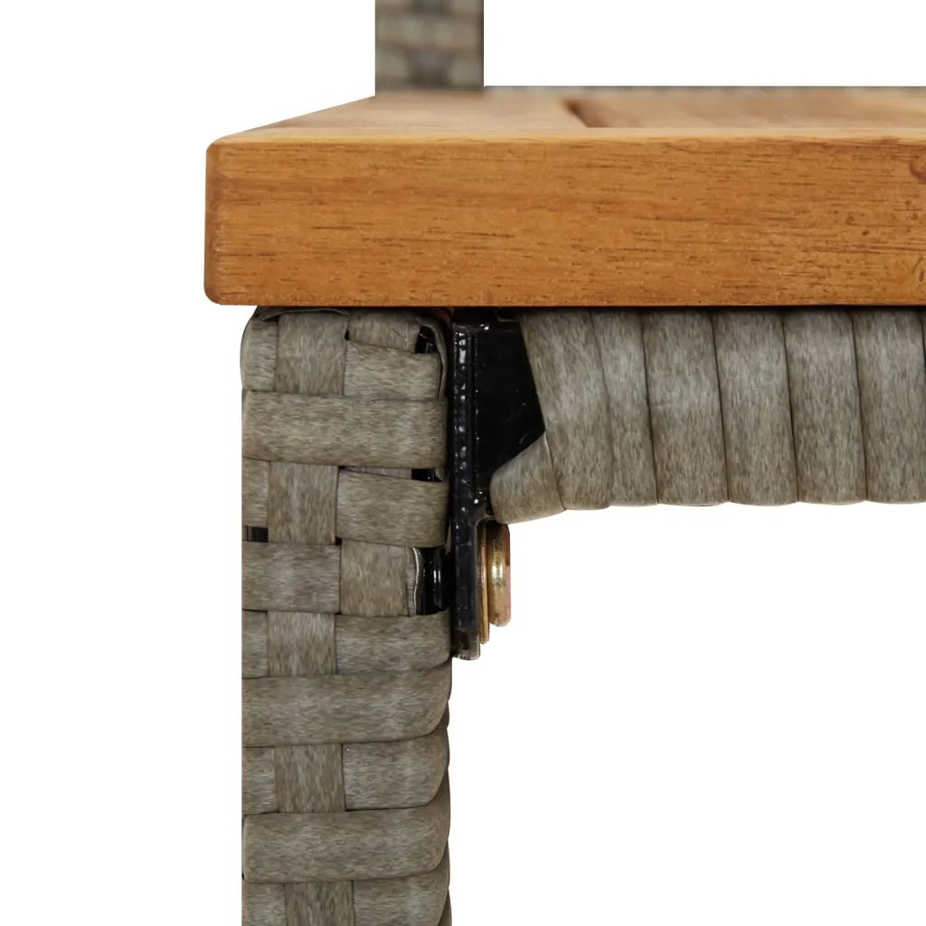 Set Bar Giardino 7pz Grigio Polyrattan e Legno Massello Acacia 3187703