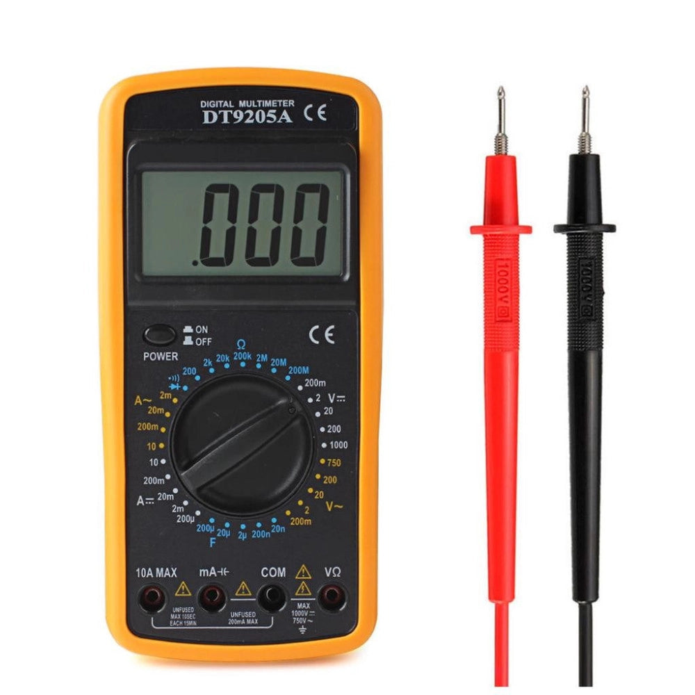 Trade Shop - Tester Multimeter Multimetro Digitale Pro Tester Professionale Con Cavi Dt9205a -