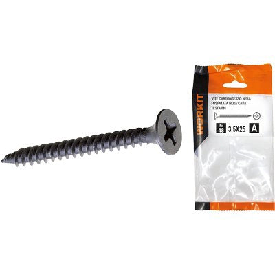 VITE CARTONGESSO TTP SELF WORKIT - FOSFATATA NERA CAVA PH MM 3,5X25 CF=PZ 48- 5 confezioni