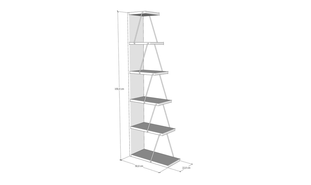 Libreria in legno "Nove" - ??50 x 22 x 150 cm - Pino