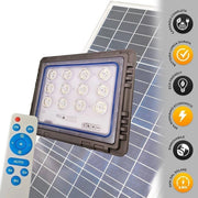 Trade Shop - Faro 100 Watt Con Pannello Solare Luce Forte Telecomando Batteria Lunga Durata -