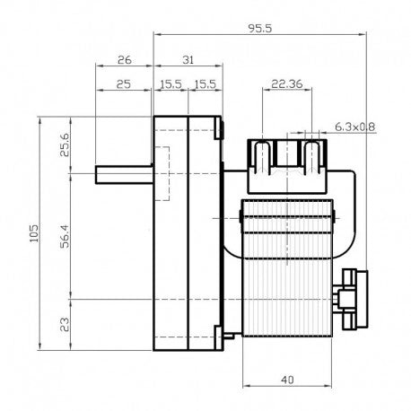 Ricambistufeapellet Motoriduttore per Stufa a Pellet Kenta K9177350 8,5 RPM Albero 8,5mm Motore carico Pellet Rotazione oraria