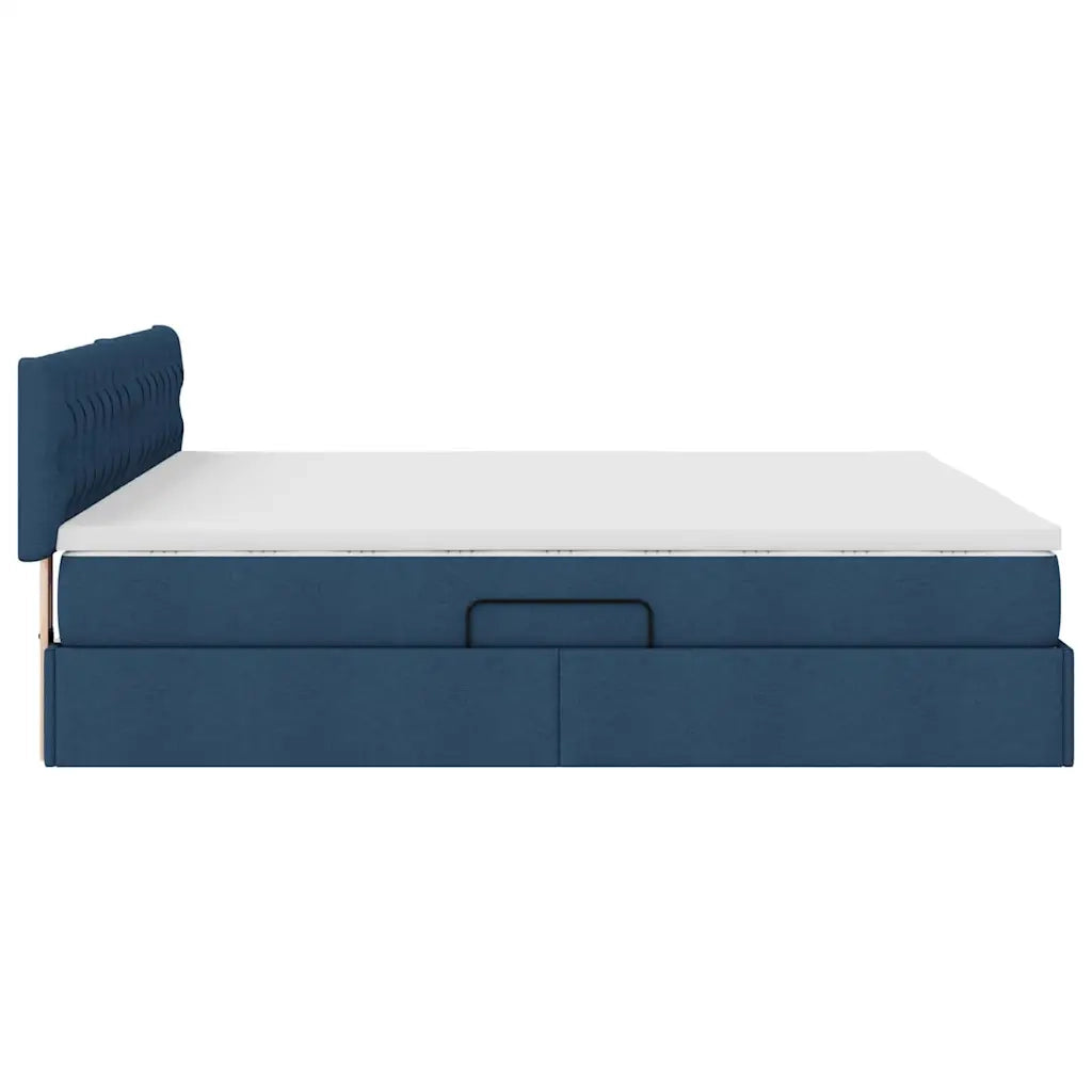 Letto con contenitore e materasso con testiera Blu 180 x 200 cm 3370592