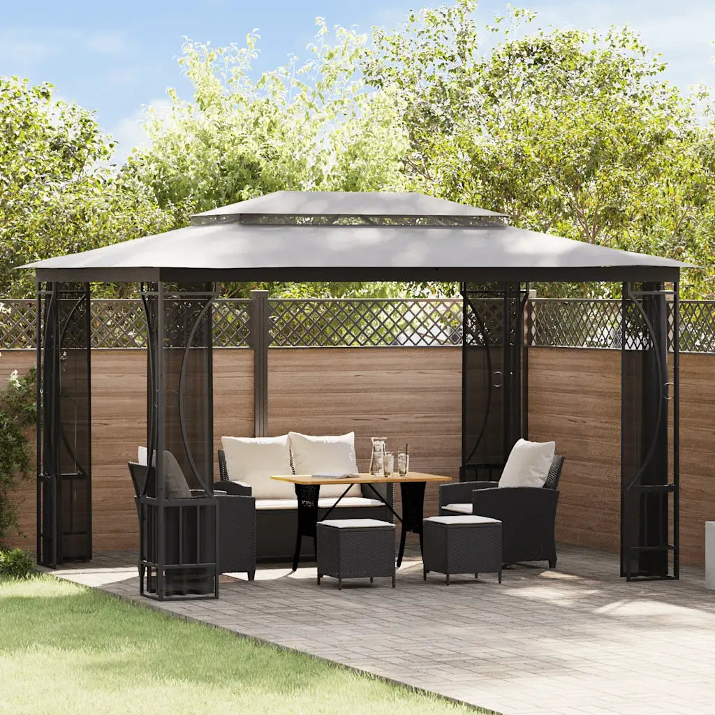Gazebo con Rete 300x400x265 cm Antracite 48598