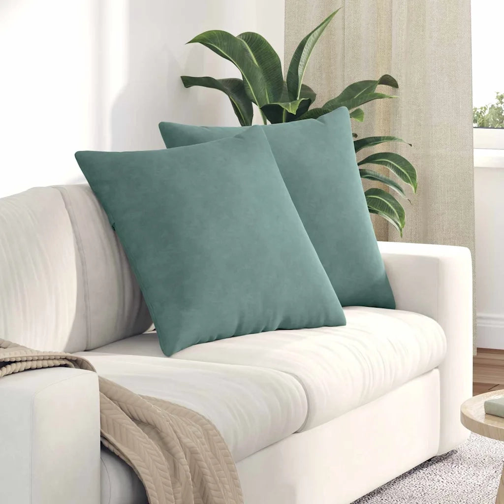 Cuscini da Divano 2 pcs Verde Mare 80 x 80 cm Tessuto in Cords 42014067
