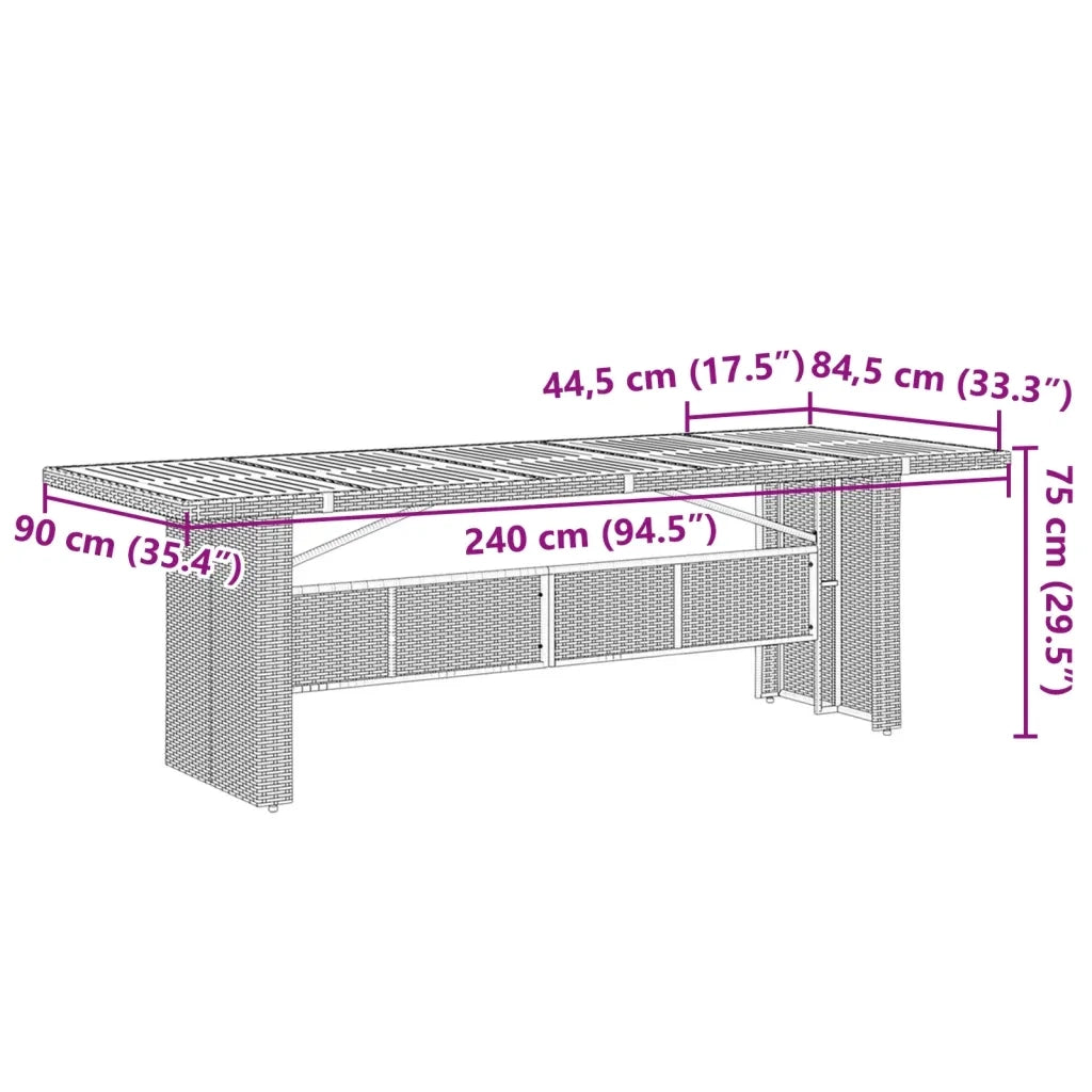 Set da Pranzo da Giardino 9 pz con Cuscini Nero in Polyrattan 3277526