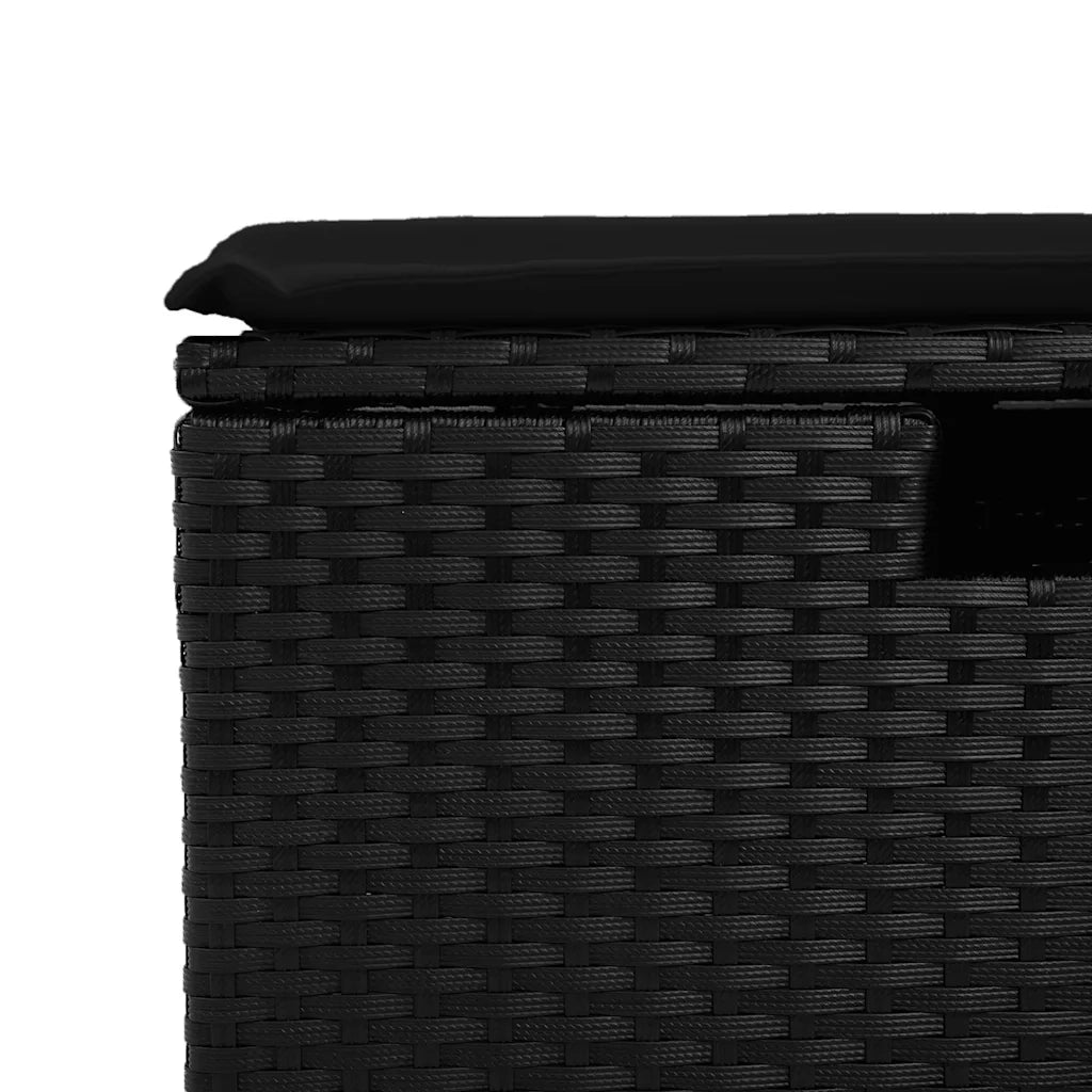 Set Divani da Giardino 4 pz con Cuscini Nero in Polyrattan 3325651