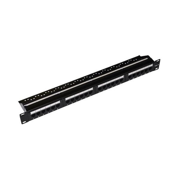 Patch panel 19 link non schermato utp 24 porte 8 poli rj45 per reti categoria 6 - 1 unita nero - LKP624U