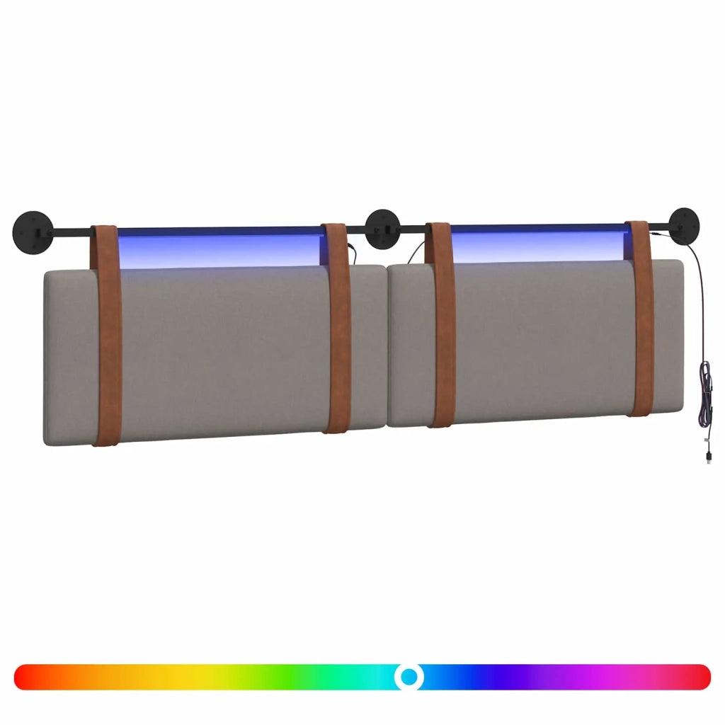 Testiera sospesa Con luce LED Tortora PU Antico 3424020