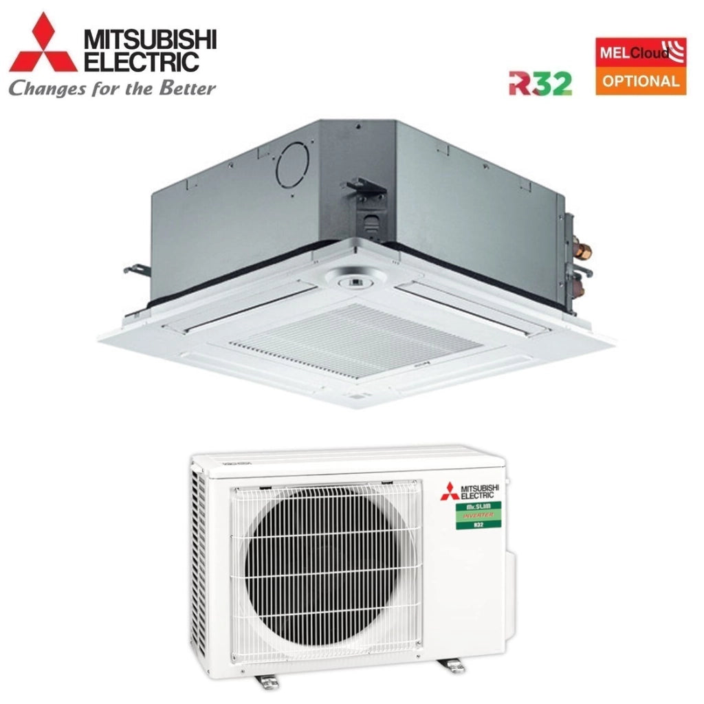 Climatizzatore Condizionatore Mitsubishi Electric Inverter Cassetta 12000 Btu SLZ-M35FA R-32 Wi-Fi Optional con Telecomando e Griglia Incluso