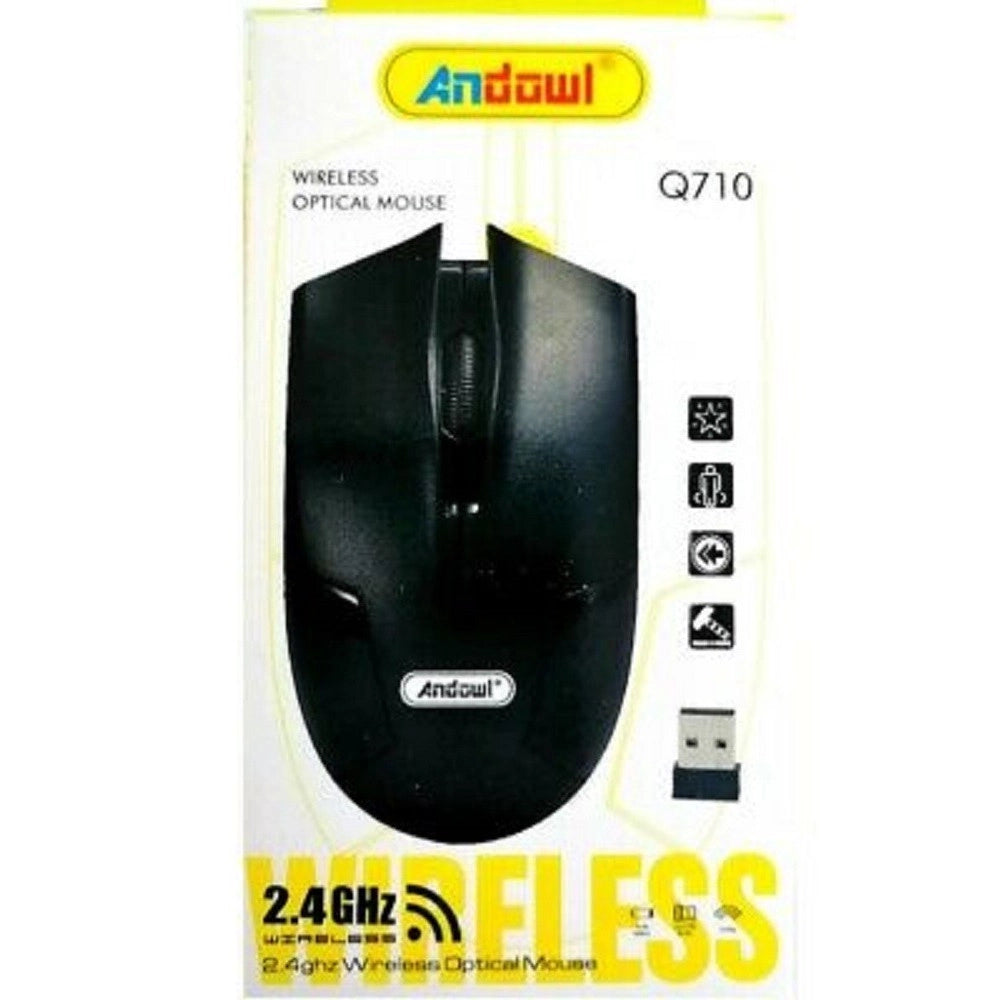 Trade Shop - Mouse Ottico Wireless Q710 Senza Fili Usb Per Notebook Pc Computer 1200dpi 2,4ghz -