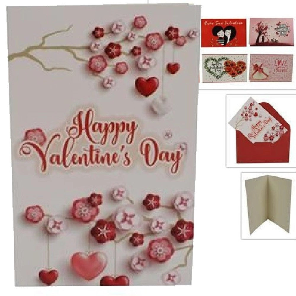 Trade Shop - Set 3 Biglietti Auguri San Valentino Bigliettino 13.5x8.5cm 6 Fantasie Assortite -
