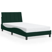 Letto singolo | Letto per adulti | Giroletto senza Materasso Hanko Verde Scuro 100x200 cm in Velluto