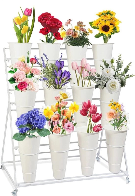 Display per fiori con tre livelli, mobile per interni ed esterni
