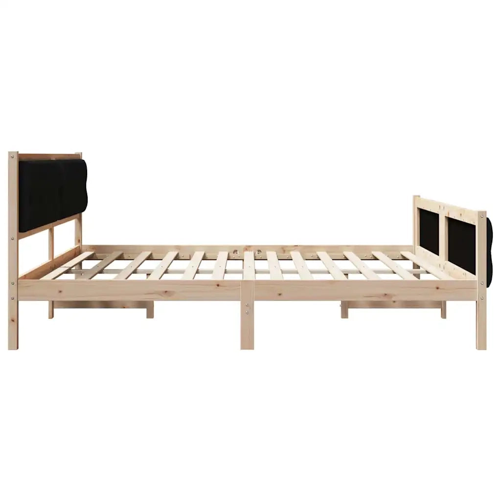 Struttura del letto Nero 200 x 200 cm Pino massello 3394270