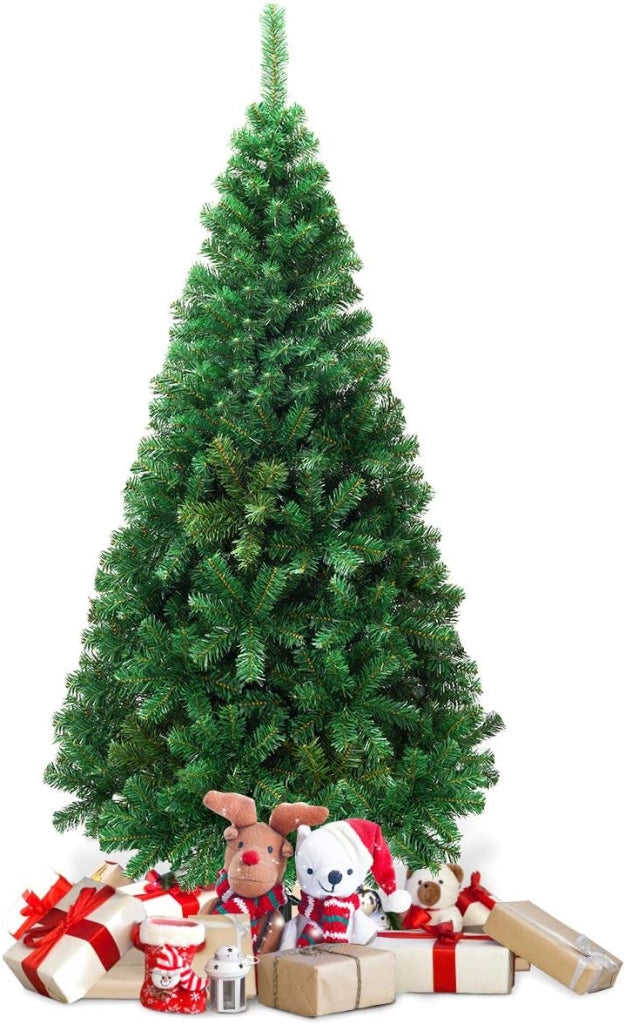 Albero di Natale 150 cm, Albero di Natale Artificiale e Folto con 350 Rami e Base in Metallo, Albero di Natale Realistico per Casa, Ufficio e Negozio, Verde (150 cm)