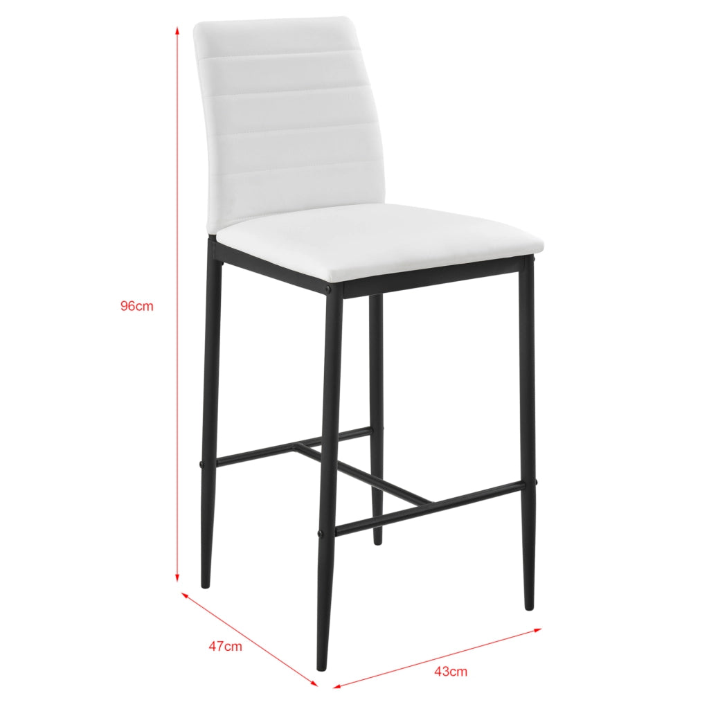 Set Lidköping di 2 Sgabelli da Bar con Schienale - Bianco [en.casa]