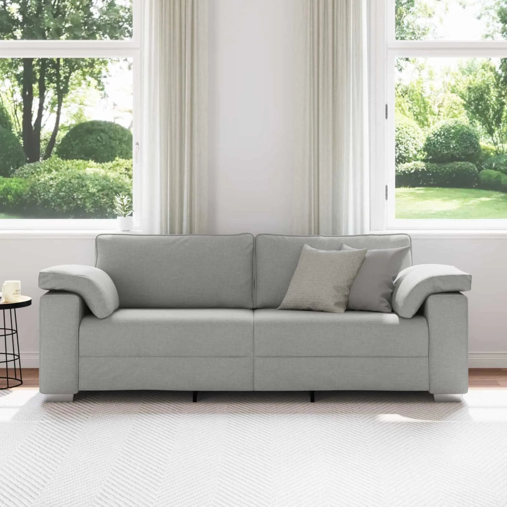 Divano 3-Persone Grigio Nuvola 220 cm Tessuto 4105245