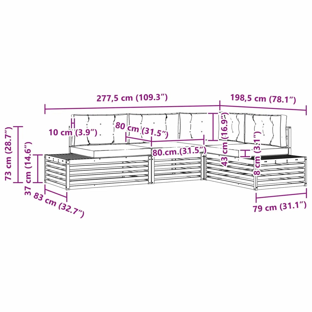 4 Pezzo Set di divani da esterno Poliestere Bianco 3391118