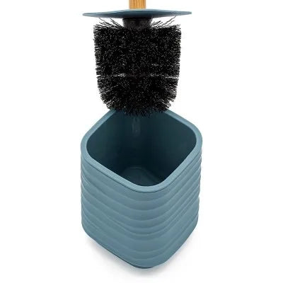 Scopino WC da appoggio turchese cobalto in abs e bambù Wave
