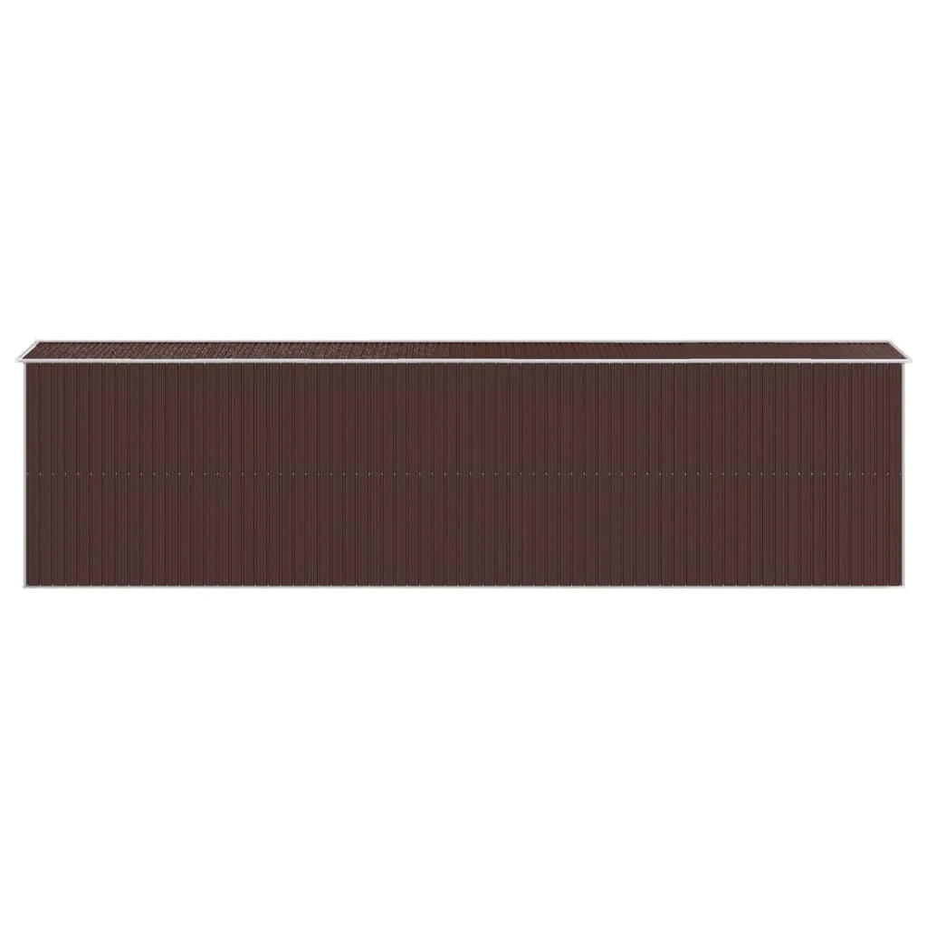 Casetta da giardino cabina ripostiglio capanno da esterno capanno per attrezzi robusta scura 192 x 772 x 223 cm acciaio zincato marrone 02_0022324