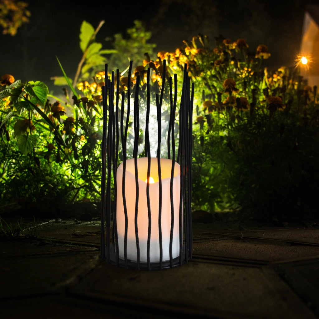Lampada LED decorativa NYBORG 22cm nera IP44 a pile