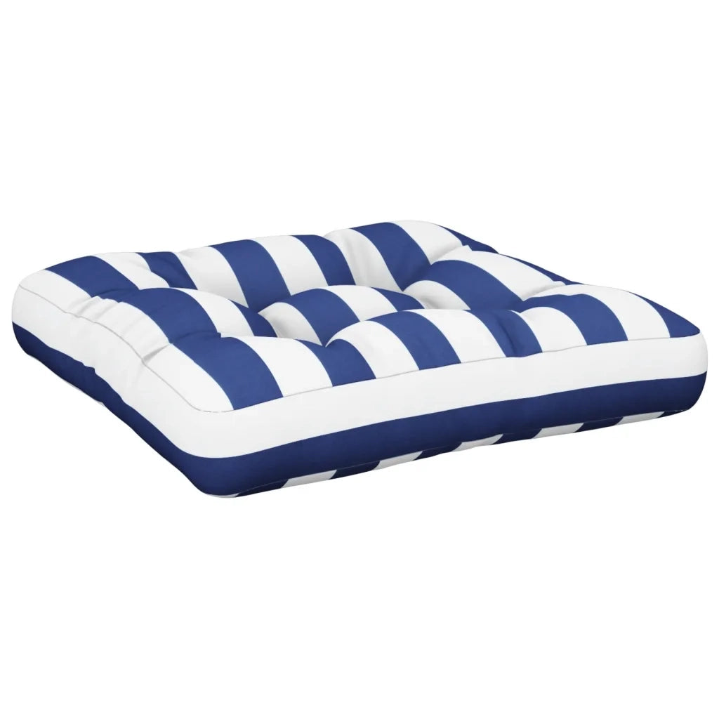 Cuscini per Pallet 2 pz Strisce Blu e Bianche in Tessuto 360660